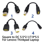 Prevodník napájacieho kábla DC jack (malý štvorcový USB konektor (samica) na 5,5*2,1/7,9*5,5 mm samec) pre notebook Lenovo Thinkpad 15 cm
