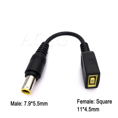 Prevodník napájacieho kábla DC jack (malý štvorcový USB konektor (samica) na 5,5*2,1/7,9*5,5 mm samec) pre notebook Lenovo Thinkpad 15 cm