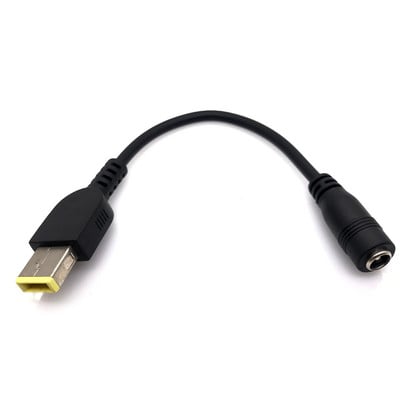 Prevodník napájacieho kábla DC jack (malý štvorcový USB konektor (samica) na 5,5*2,1/7,9*5,5 mm samec) pre notebook Lenovo Thinkpad 15 cm