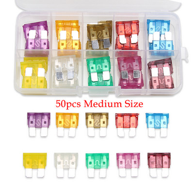 50/80/180db 5/10/15/20/30A autós autó kis és közepes pengéjű biztosíték motorkerékpár csónak teherautó gépkocsi penge biztosíték választék készlet