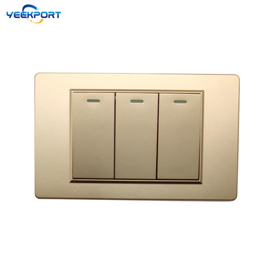 118 mm zásuvka EÚ pre domácnosť, nemecký štandard, zlatý PC panel s ohňovzdorným panelom, 16A, 2-otvorová, s 2 USB portami