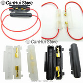 5db 6*30 mm-es üveg biztosítéktartó 6x30 mm-es biztosítékaljzat Flip shell Fekete/fehér Flip típusú biztosítékaljzat Mogyoróház 20AWG vezetékes kábellel