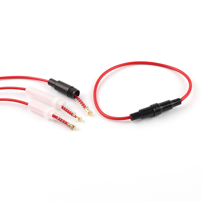 10 DB üvegcsöves biztosítéktartó csavaros típusú gyorskioldó biztosítékok vezetékes kábellel 250 V AC 5 * 20 / 6 * 30 mm-es autós biztosítékokhoz