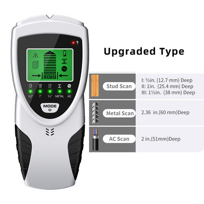 5 viename metalo ieškiklis Raskite metalines medžio smeiges kintamosios srovės įtampos gyvas laidas aptiks sieninį skaitytuvą elektrinis dėžutės ieškiklis sienos detektorius