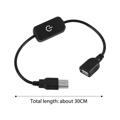 Predlžovací USB napájací kábel samec-samica, dotykový stmievač, prepínací LED spínač, 30CM linková elektronika, prevodník dátumu