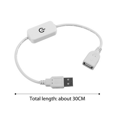 Predlžovací USB napájací kábel samec-samica, dotykový stmievač, prepínací LED spínač, 30CM linková elektronika, prevodník dátumu