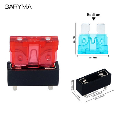 5db Micro M2 Mini Kicsi Közepes 10A autós penge biztosíték tartó 4 tűs műanyag kapcsos biztosíték ülés PCB panelre szerelhető biztosítási blokkok