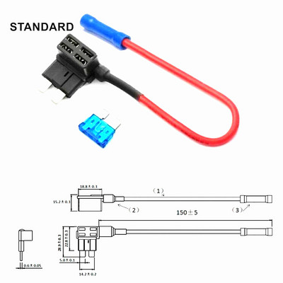 12V MINI MAZS VIDĒJS izmēra automašīnas drošinātāju turētājs Pievienot ķēdi TAP adapteris ar 10A Micro Mini standarta ATM asmens drošinātāju