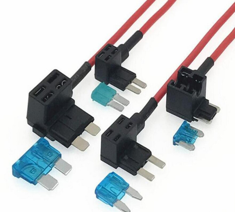 12V MINI MAZS VIDĒJS izmēra automašīnas drošinātāju turētājs Pievienot ķēdi TAP adapteris ar 10A Micro Mini standarta ATM asmens drošinātāju