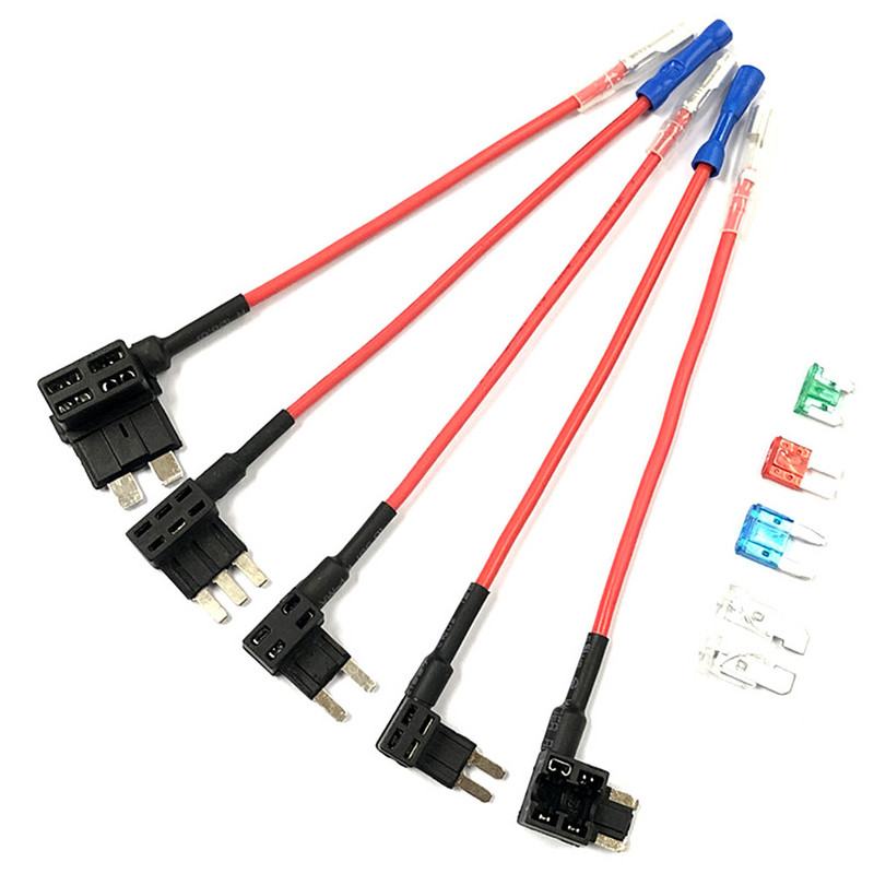 12V MINI MAZS VIDĒJS izmēra automašīnas drošinātāju turētājs Pievienot ķēdi TAP adapteris ar 10A Micro Mini standarta ATM asmens drošinātāju