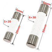10tk/partii Müüa 5*20mm 6*30mm Fast Blow Tube Kaitsmed Mm 250V 0.1 0.2 0.3 0.5 1 2 3 4 5 6 8 10 15 20 25 30A AMP kaitse Keraamiline kaitse
