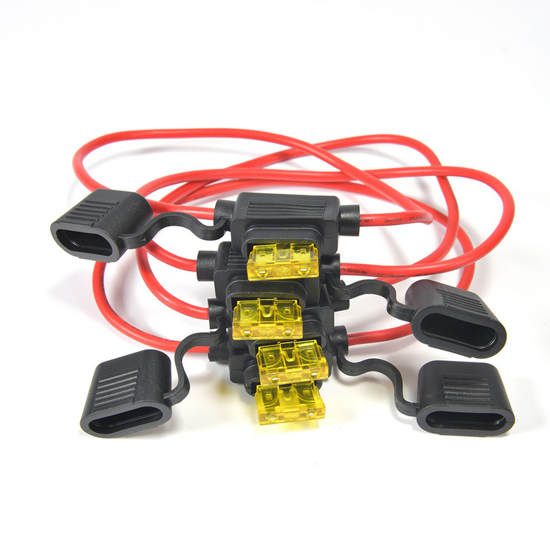 1 rinkinio vidutinio automobilio vandeniui atsparių saugiklių dėžutės mentės tipo linijinis saugiklio laikiklis maitinimo lizdas 18/16/14AWG 20A10A5A