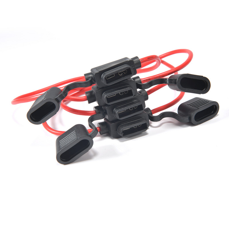 1 rinkinio vidutinio automobilio vandeniui atsparių saugiklių dėžutės mentės tipo linijinis saugiklio laikiklis maitinimo lizdas 18/16/14AWG 20A10A5A