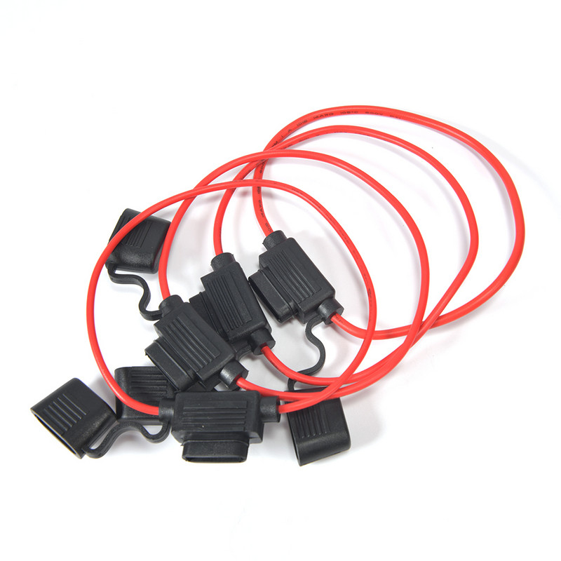 1 rinkinio vidutinio automobilio vandeniui atsparių saugiklių dėžutės mentės tipo linijinis saugiklio laikiklis maitinimo lizdas 18/16/14AWG 20A10A5A