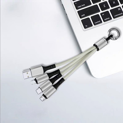 Káblová nabíjačka 3 v 1 Rýchlonabíjací telefón Type-C 3A USB Micro USB iOS Kľúčenka