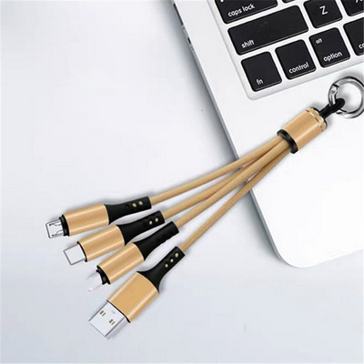 Káblová nabíjačka 3 v 1 Rýchlonabíjací telefón Type-C 3A USB Micro USB iOS Kľúčenka