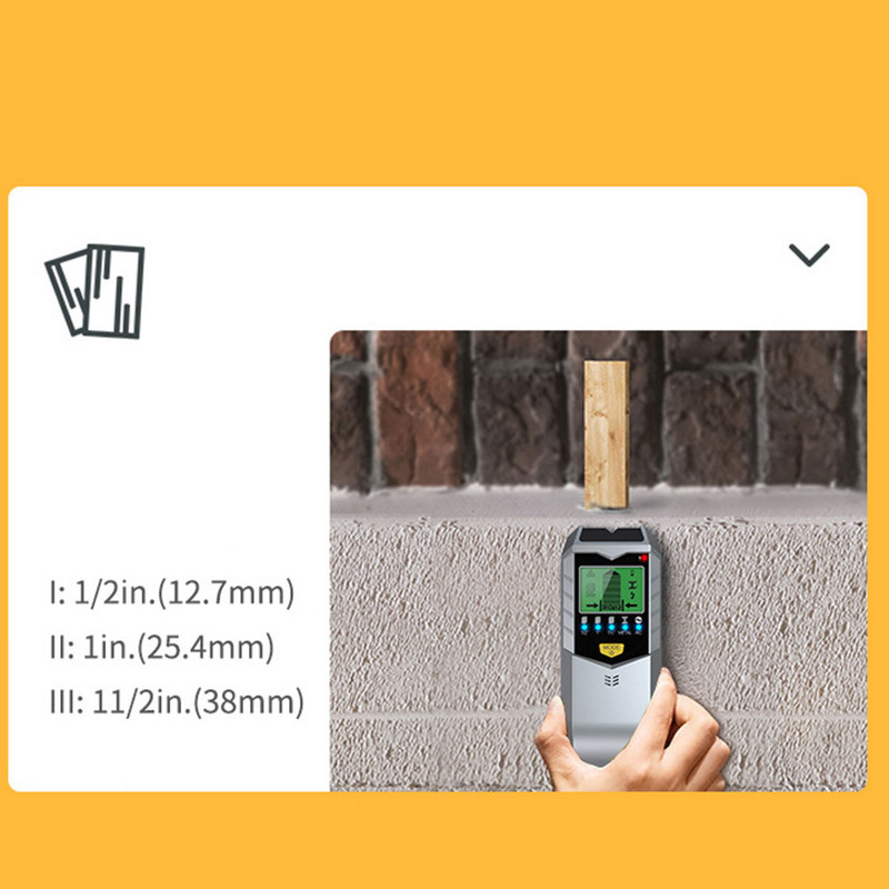 Naujas elektroninis detektorius, sieninis smeigtukų ieškiklis, jutiklis, sienos skeneris, krašto centras, aptikti sienos viduje esančius medžio siją / metalą / kintamos srovės laidus