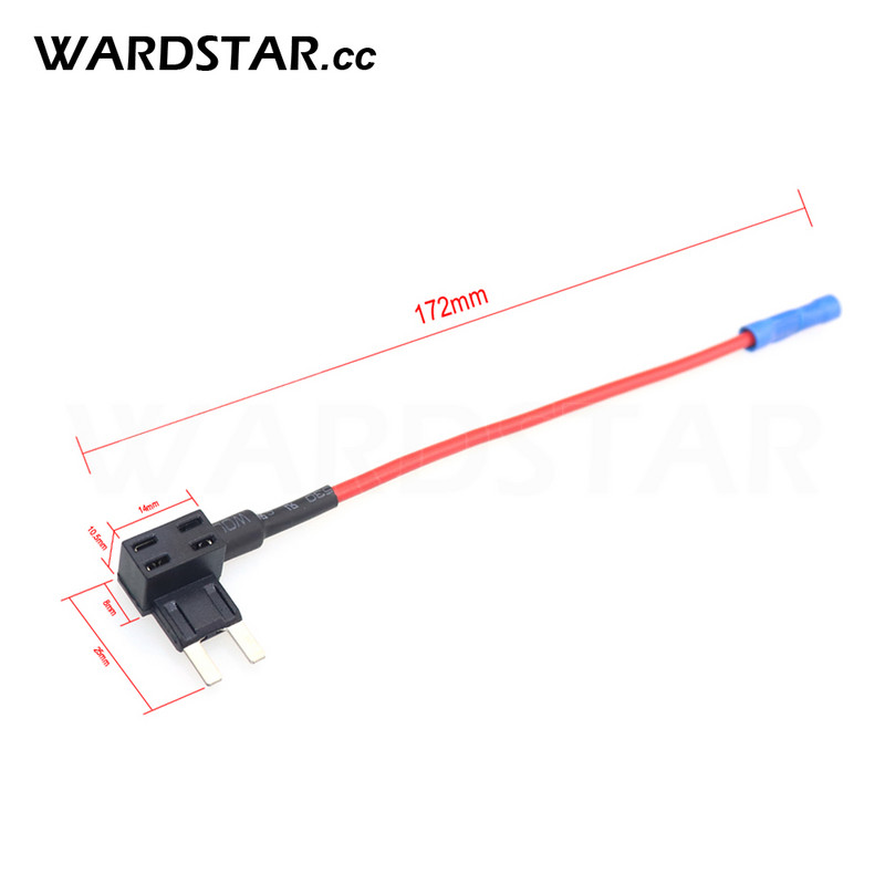 12 V suurusega autokaitsmehoidik Lisavooluahelaga Piggy Back Fuse kraaniadapter 10 A mini väikese ja keskmise ATM-i labakaitsmega