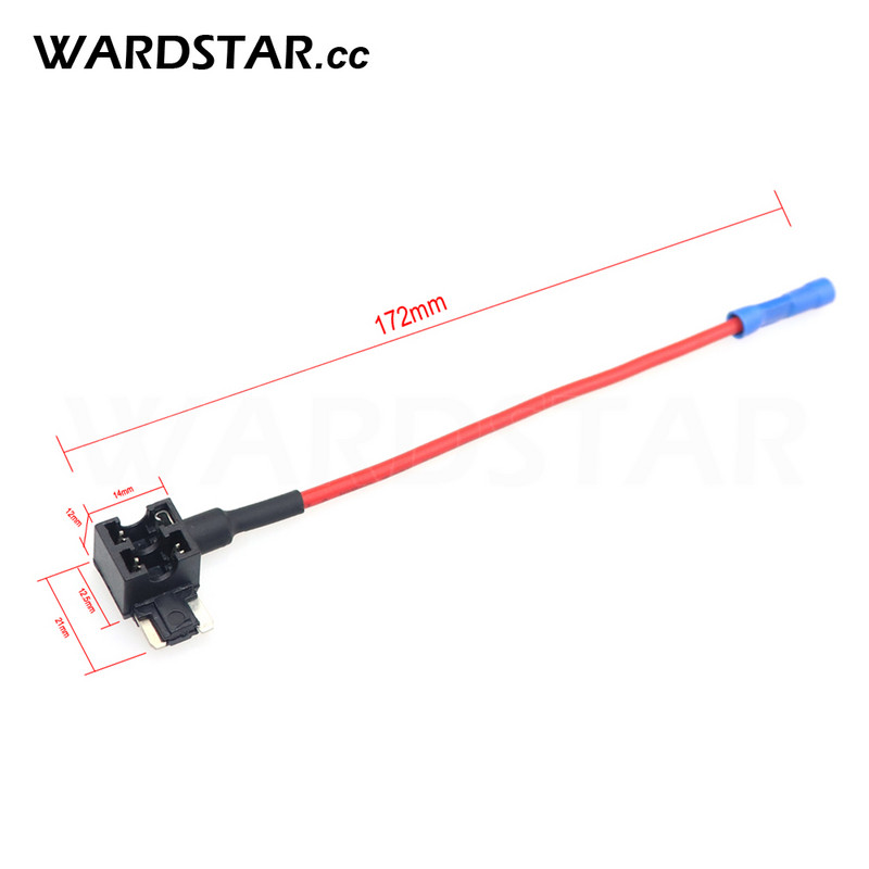 12 V suurusega autokaitsmehoidik Lisavooluahelaga Piggy Back Fuse kraaniadapter 10 A mini väikese ja keskmise ATM-i labakaitsmega