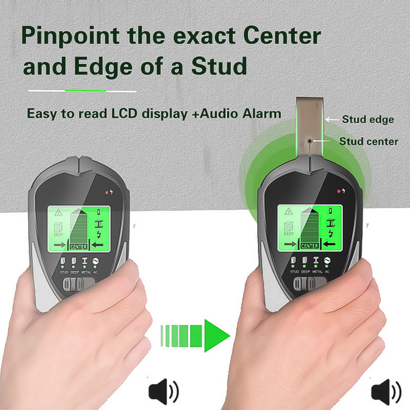SH101 4 v 1 profesionálny detektor kovov, vyhľadávač kovových stĺpikov, snímač hĺbky, podzemný nástenný skener, LCD HD displej, pípnutie