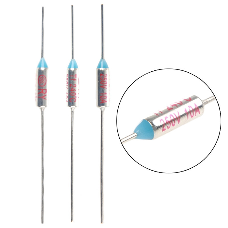 20 ks/sada 184-240 stupňov Celzia RY184 TF 184 stupňov Celzia 10A 250 V Tepelná poistka