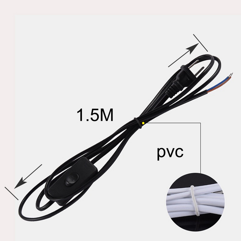 110V 220V 303 Online Switch US EU predlžovací kábel Napájací kábel pre stolné LED pásy 1,8 m biely čierny