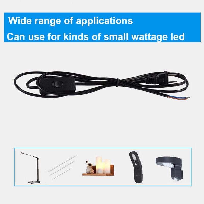 110V 220V 303 Online Switch US EU predlžovací kábel Napájací kábel pre stolné LED pásy 1,8 m biely čierny