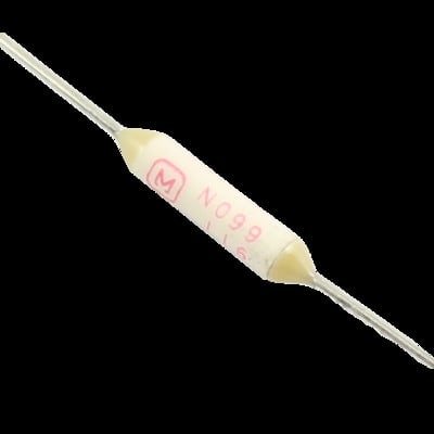 5 ks tepelných poistiek 102 stupne Celzia 2A 250V N098 N099 Micro 125VAC 3A, 50VDC 4A CTO prepojky axiálne odpojenie EYP2BN098 EYP2BN099