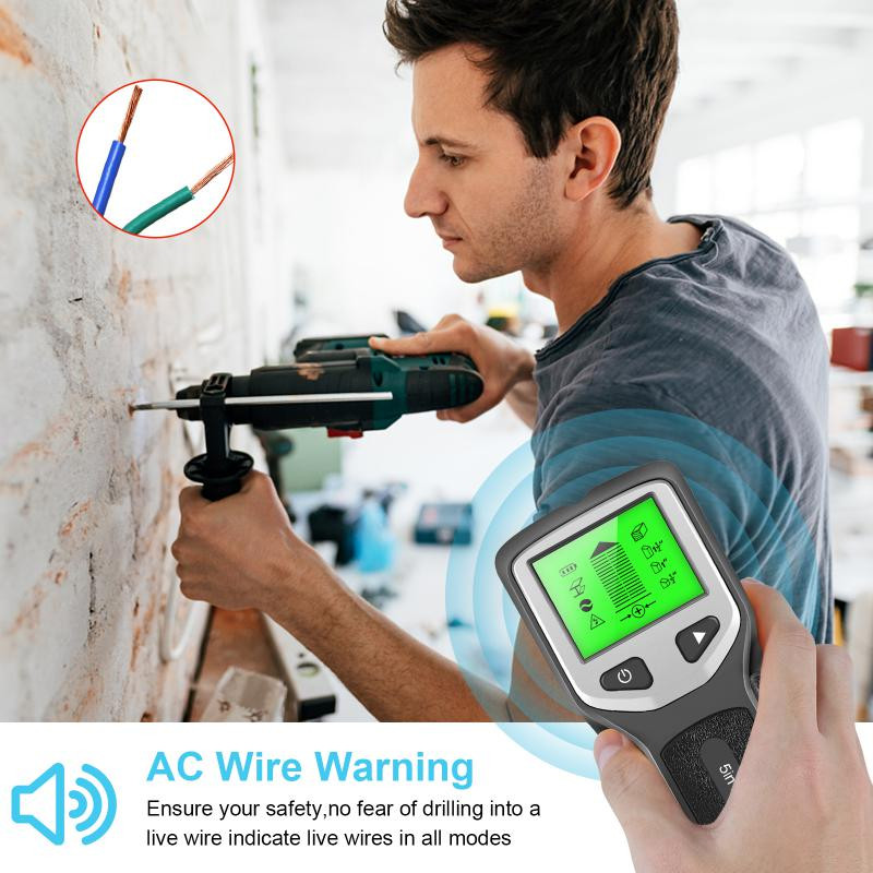 Digitális fémdetektor többfunkciós falszkenner AC fa fali csapkereső Rézérzékelő falszkennerek professzionális műszer