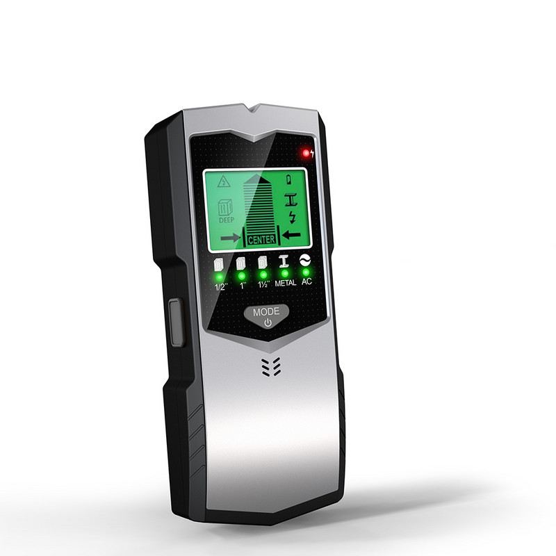 SH401 5 v 1 kovový drevený kábel s drôtmi, vyhľadávače kovov, sledovač hĺbky, detektor stien vo vnútri, zelený bezpečný nástroj na vŕtanie otvorov