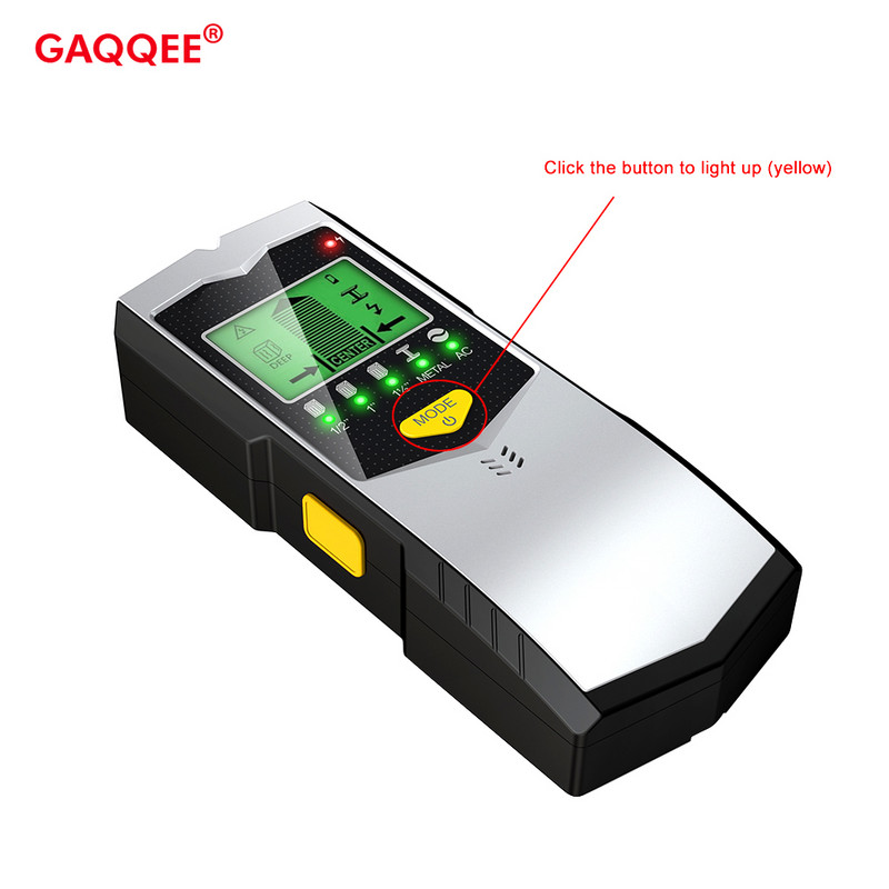 Nástenný skener SH401 4v1 Elektrický nástenný detektor s digitálnym LCD displejom a podsvietením pre detekciu dreva, drôtov, kovových čapov a AC vodičov