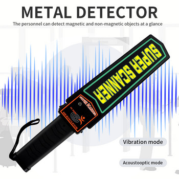 Високочувствителен ръчен металдетектор 9V-батерия Преносим скенер за сигурност Електронно измерване Инструмент за търсене на тяло с кожа
