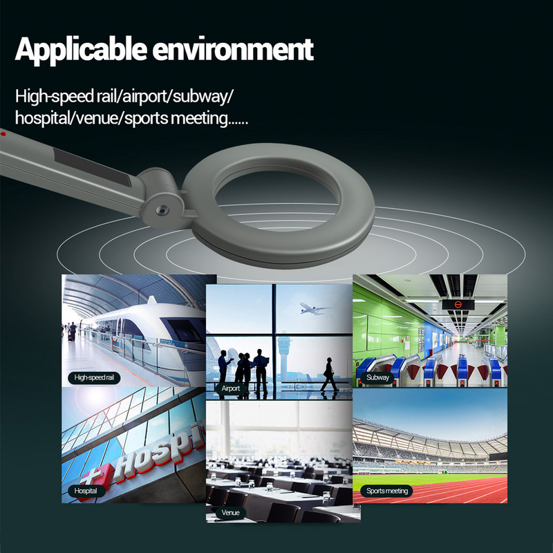 Fémdetektor hordozható riasztó Nagy pontosságú fémszkenner biztonsági ellenőrző tűkereső Könnyűfém kincskereső