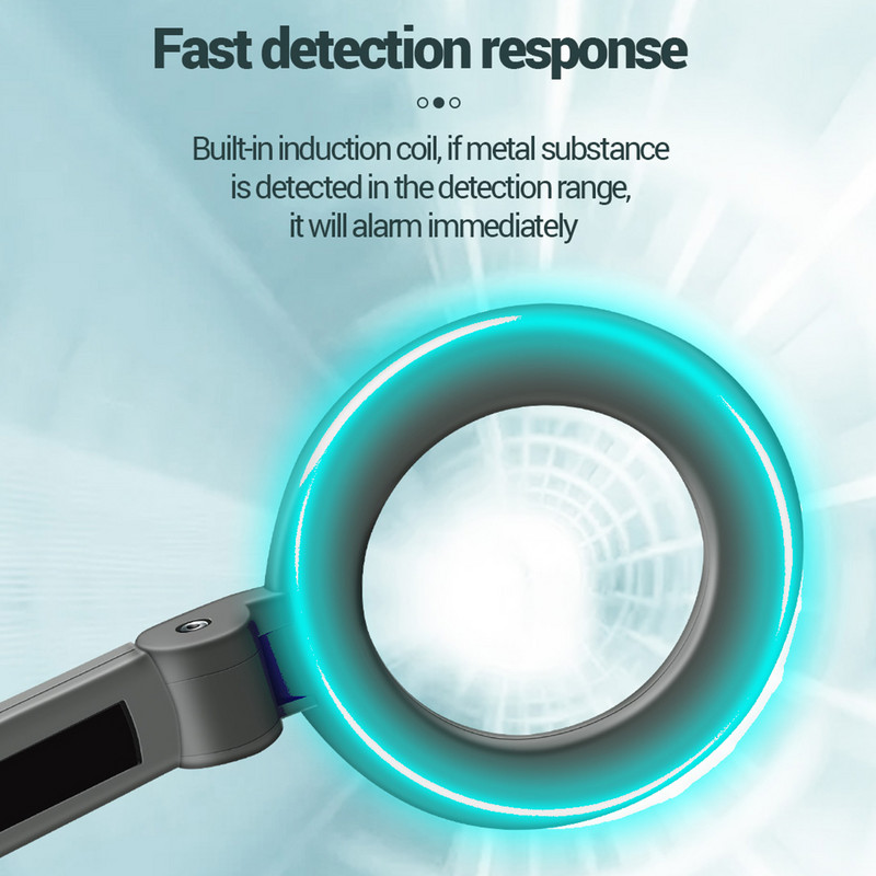 Fémdetektor hordozható riasztó Nagy pontosságú fémszkenner biztonsági ellenőrző tűkereső Könnyűfém kincskereső
