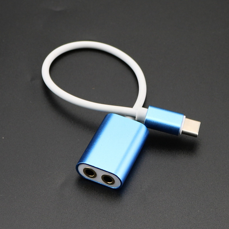 Prepojovací audio kábel USB C, adaptér typu C na dvojitý 3,5 mm stereo jack, rozbočovač pre slúchadlá, audio kábel pre Huawei a Xiaomi