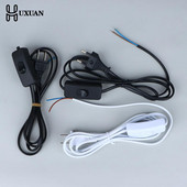 1,5 m vahelduvvoolu toitejuhe sisse-välja lüliti pistik juhe kahe kontaktiga EU GB pistikkaabel pikendusjuhtmed adapter must valge joon LED-lambi jaoks
