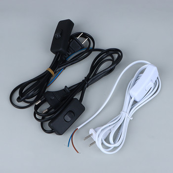 1,5 m AC захранващ кабел Превключвател за включване и изключване Щепсел Проводник Двущифтов щепсел EU GB Удължителни кабели Адаптер Черно-бяла линия за LED лампа