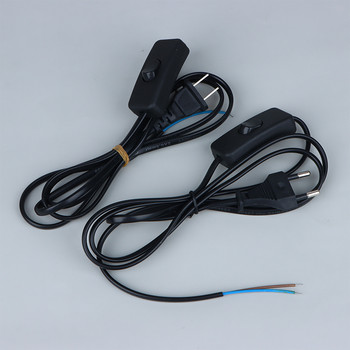1,5 m AC захранващ кабел Превключвател за включване и изключване Щепсел Проводник Двущифтов щепсел EU GB Удължителни кабели Адаптер Черно-бяла линия за LED лампа