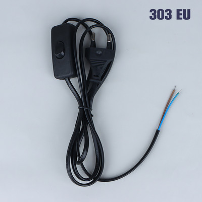 1,5 m vahelduvvoolu toitejuhe sisse-välja lüliti pistik juhe kahe kontaktiga EU GB pistikkaabel pikendusjuhtmed adapter must valge joon LED-lambi jaoks