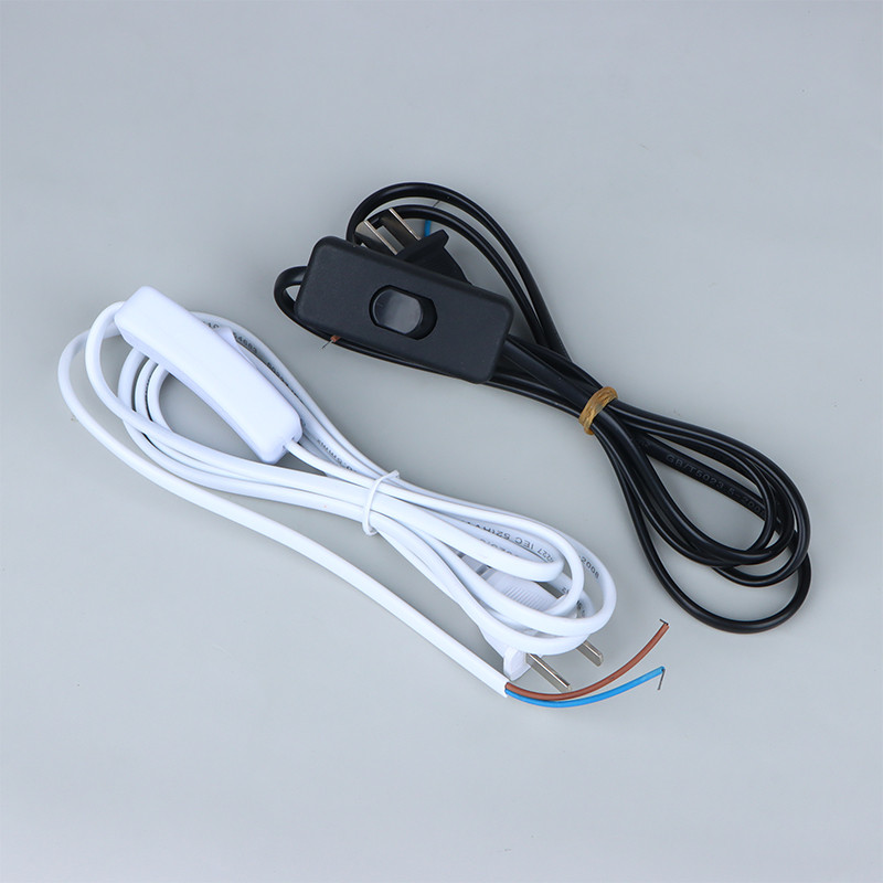 1,5 m vahelduvvoolu toitejuhe sisse-välja lüliti pistik juhe kahe kontaktiga EU GB pistikkaabel pikendusjuhtmed adapter must valge joon LED-lambi jaoks