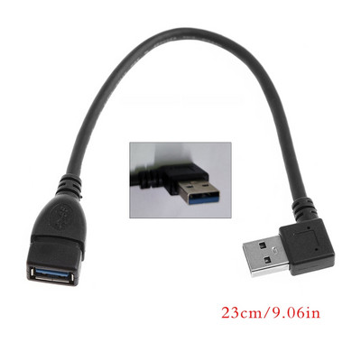 Dešiniuoju kampu, 23 cm/9,26 colio, USB 3.0 ilgintuvo duomenų kabelio ilgintuvo laidas