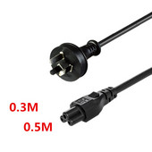 Austraalia AU vahelduvvoolu toitejuhe IEC320 C5 3 haruga sülearvuti kaasaskantava toitejuhe lühike kaabel