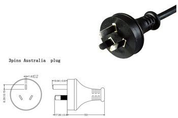 Australian AU AC захранващ кабел IEC320 C5 3-зъбен лаптоп Преносим кабел за захранване Къс кабел