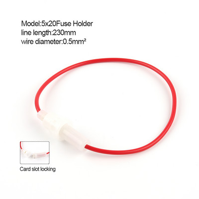 10 db otthoni védőbeépített üvegcsöves biztosítéktartó 5*20 /6*30mm 250V AC csavaros típusú gyorskioldó biztosítékok vezetékes kábellel