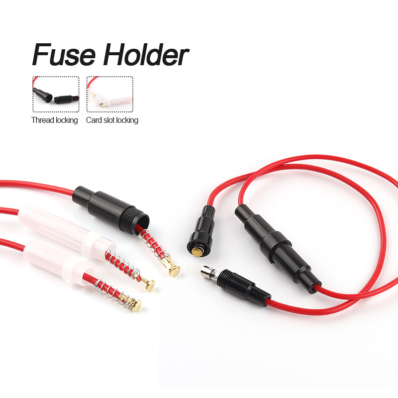 10 db otthoni védőbeépített üvegcsöves biztosítéktartó 5*20 /6*30mm 250V AC csavaros típusú gyorskioldó biztosítékok vezetékes kábellel