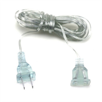 5M/16FT Струнна завеса Приказни светлини Удължителен кабел Прозрачен проводник Издръжлив