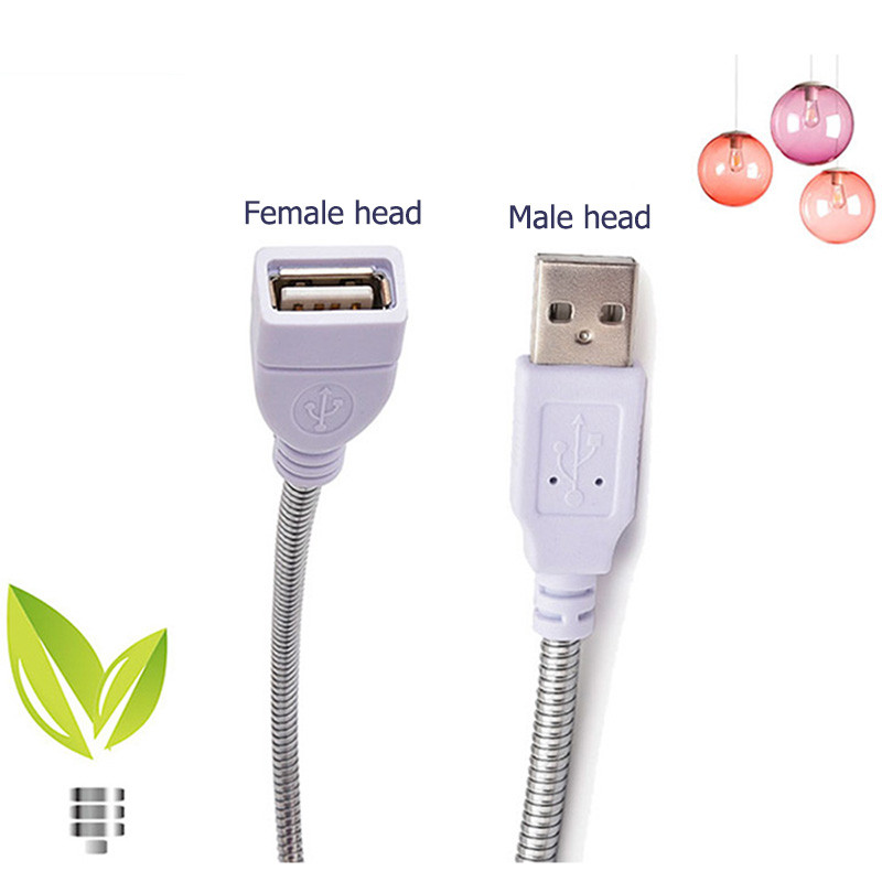 35CM flexibilný kovový USB predlžovací kábel samec-samica predlžovací napájací kábel trubicový kábel pre USB svetlo žiarovka príslušenstvo