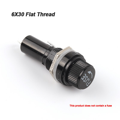 5/10 gab 5×20mm 6×30mm 250V maiņstrāvas drošinātāju turētāji Thread / Cross Black Bakelite Insurance Tube Socket Panel Mount Drošinātāju ligzda Vara