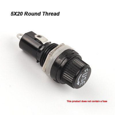5/10 gab 5×20mm 6×30mm 250V maiņstrāvas drošinātāju turētāji Thread / Cross Black Bakelite Insurance Tube Socket Panel Mount Drošinātāju ligzda Vara