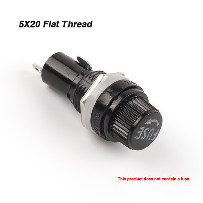 5/10 gab 5×20mm 6×30mm 250V maiņstrāvas drošinātāju turētāji Thread / Cross Black Bakelite Insurance Tube Socket Panel Mount Drošinātāju ligzda Vara